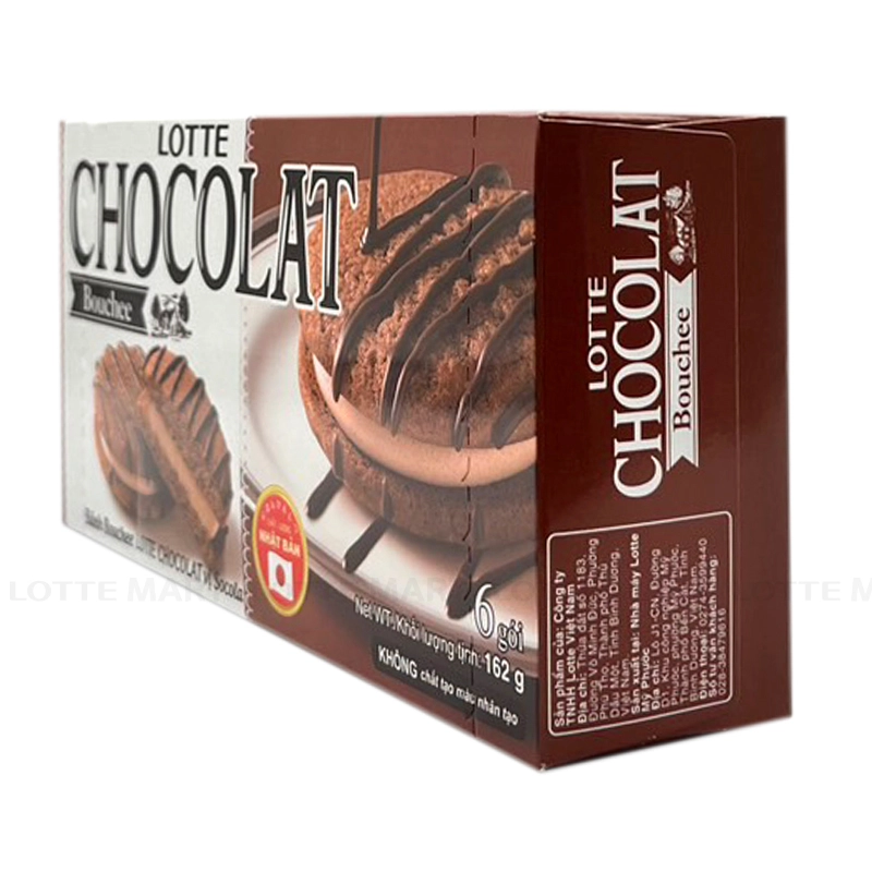 Bánh Lotte Chocolat Bouchee Vị Socola 6 Cái Hộp 162g