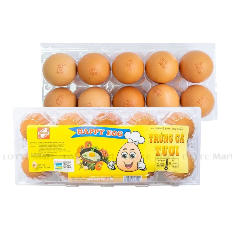 Trứng gà tươi Happy Egg hộp 10 quả