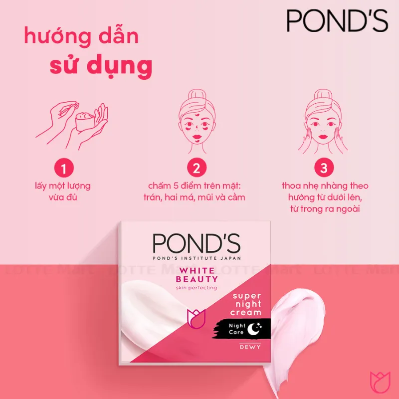 Kem Dưỡng Pond's Trắng Hồng Rạng Rỡ Ban Đêm 50g